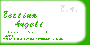 bettina angeli business card